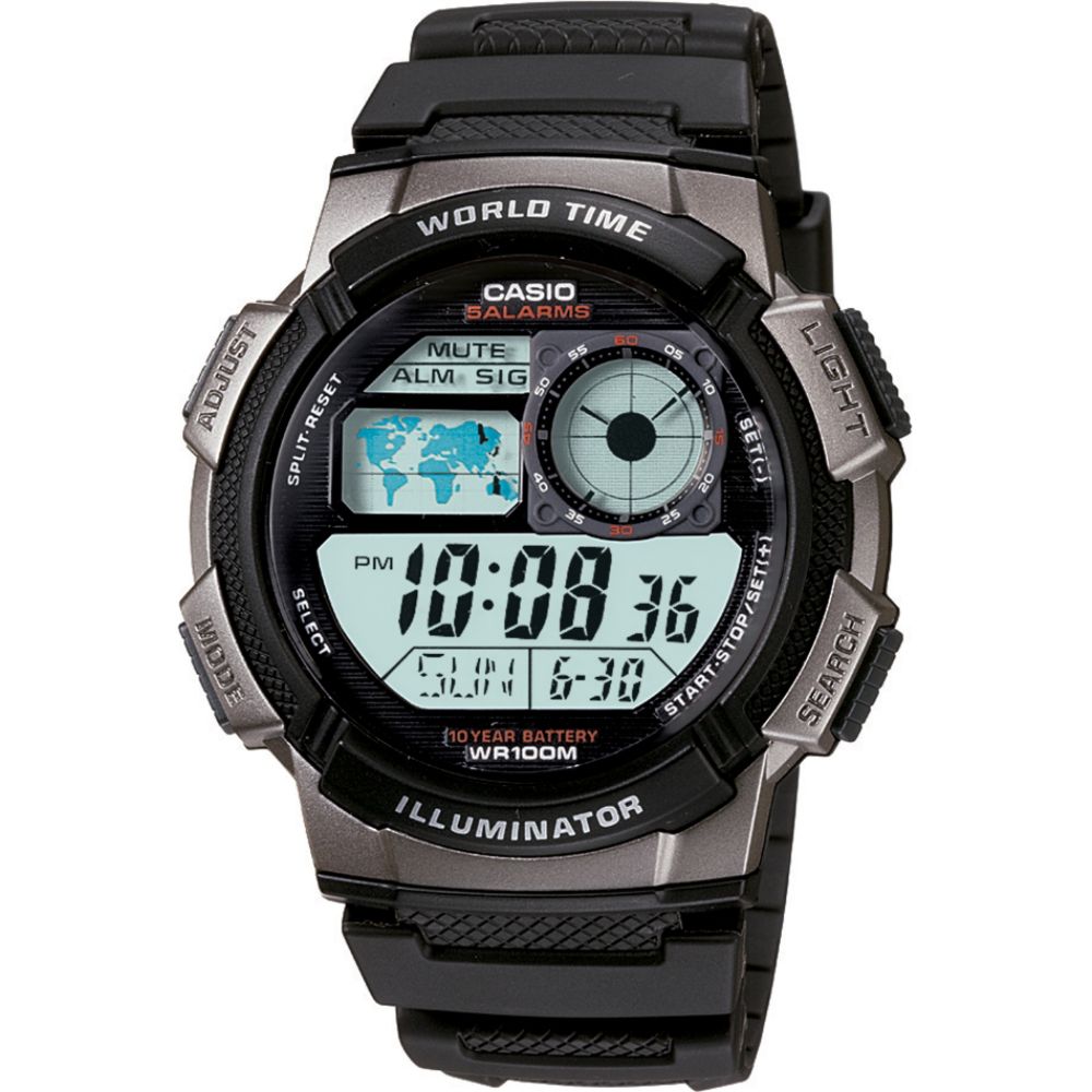Mens Calendar Day/Date Watch w/Round Digital