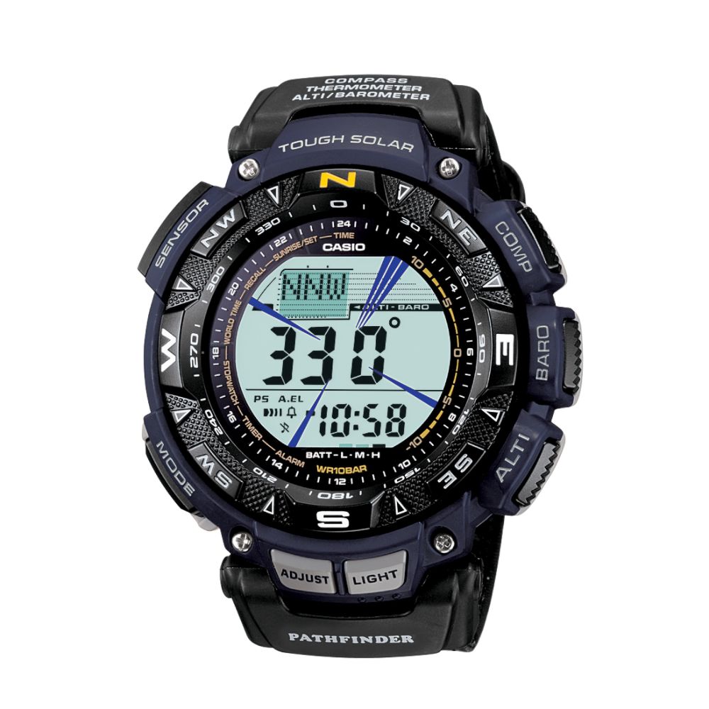 Casio Mens Calendar Day/Date, Solar Power, Tri-Sensor Digital Watch w/Black Band at Sears.com