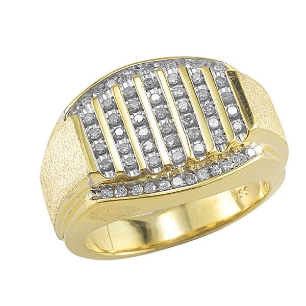 1%2F2+Cttw+Diamond+Men%27s+Ring+In+18K+Gold+Over+Sterling+Silver
