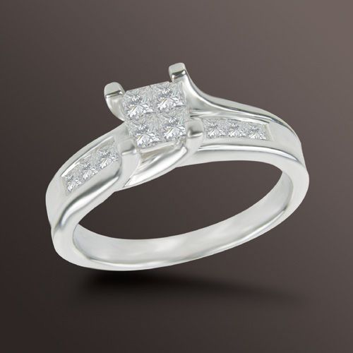 Tradition Diamond 1/2 cttw Princess Diamond Engagement Ring in 14k White Gold at mygofer.com