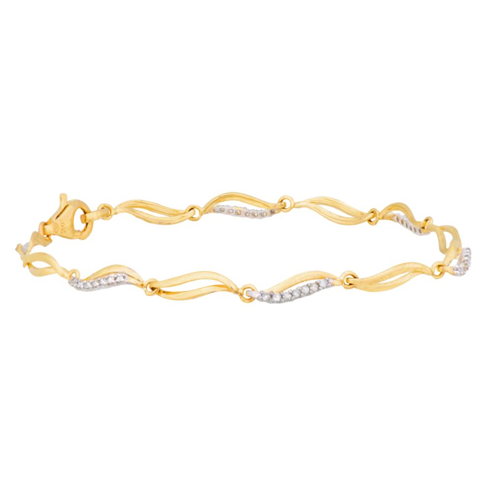 Journey 1/4 cttw Diamond Swirl Link Bracelet. 10K Yellow Gold at Kmart.com