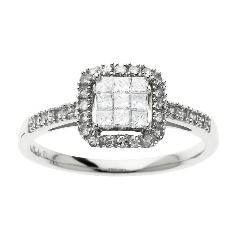 1/3 cttw Diamond Princess Composite Center Ring. 10K White Gold at Sears.com