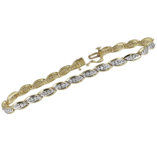 1 Ct. Tw. Diamond Link Bracelet. 10K Yellow Gold
