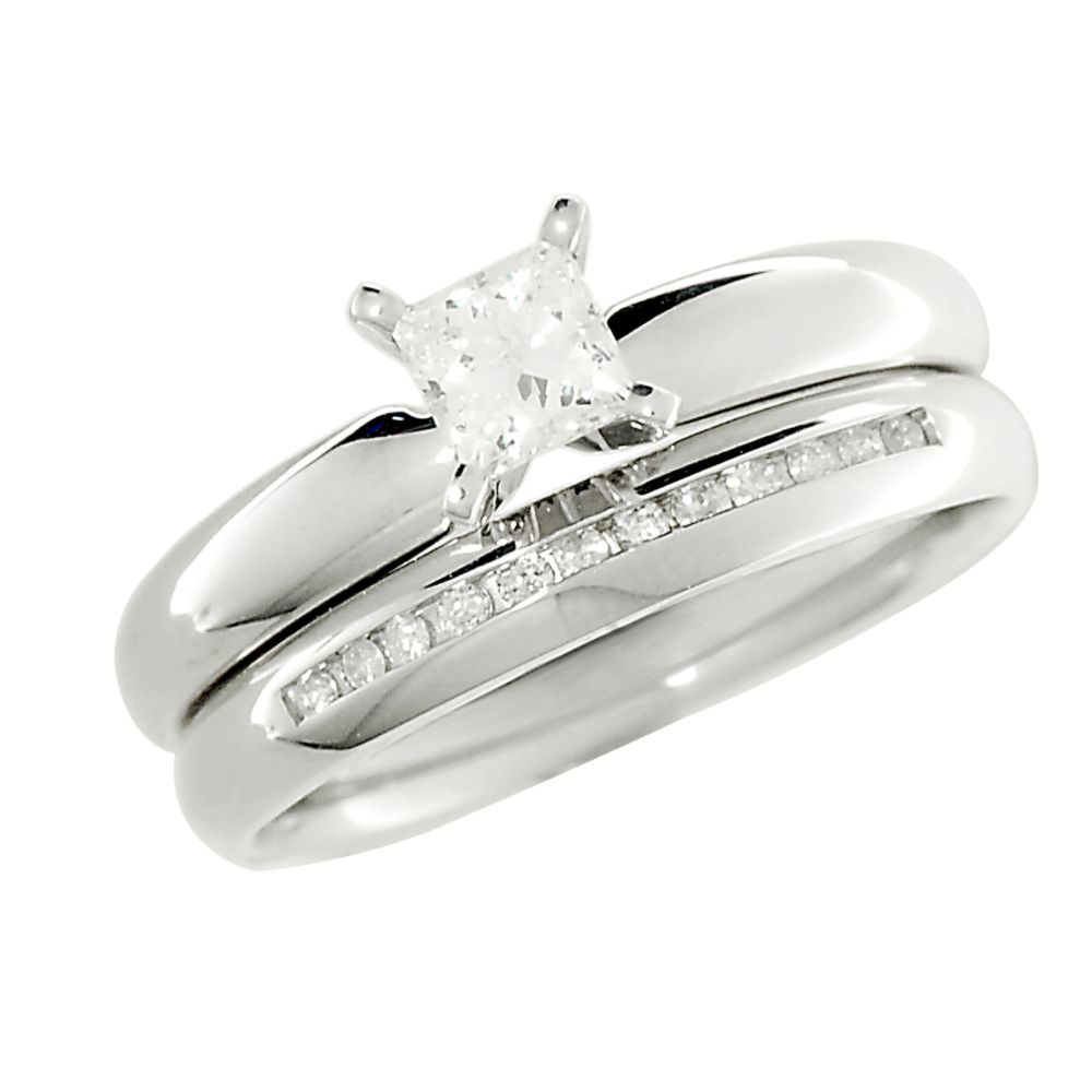 Bridal on Princess Cut Diamond Bridal Set  14k White Gold At Sears Com