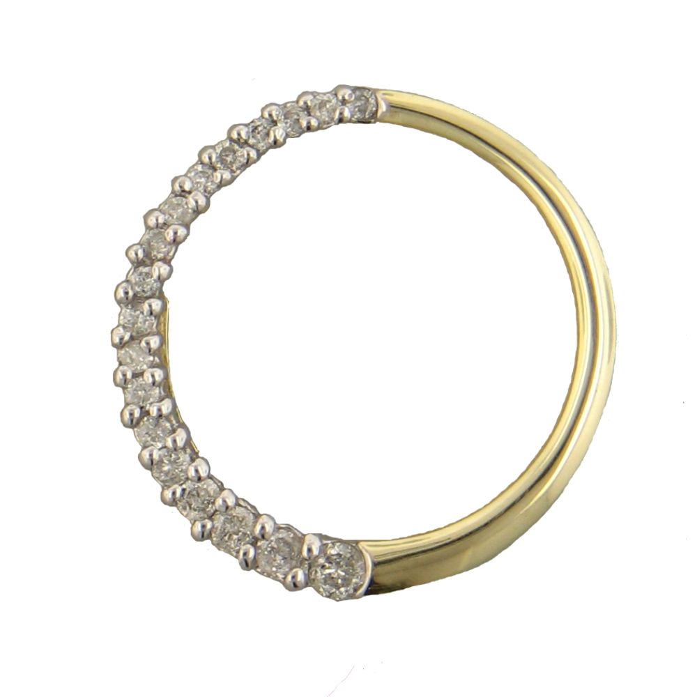 Journey 1/2 cttw Diamond Circle Pendant. 10K Yellow Gold
