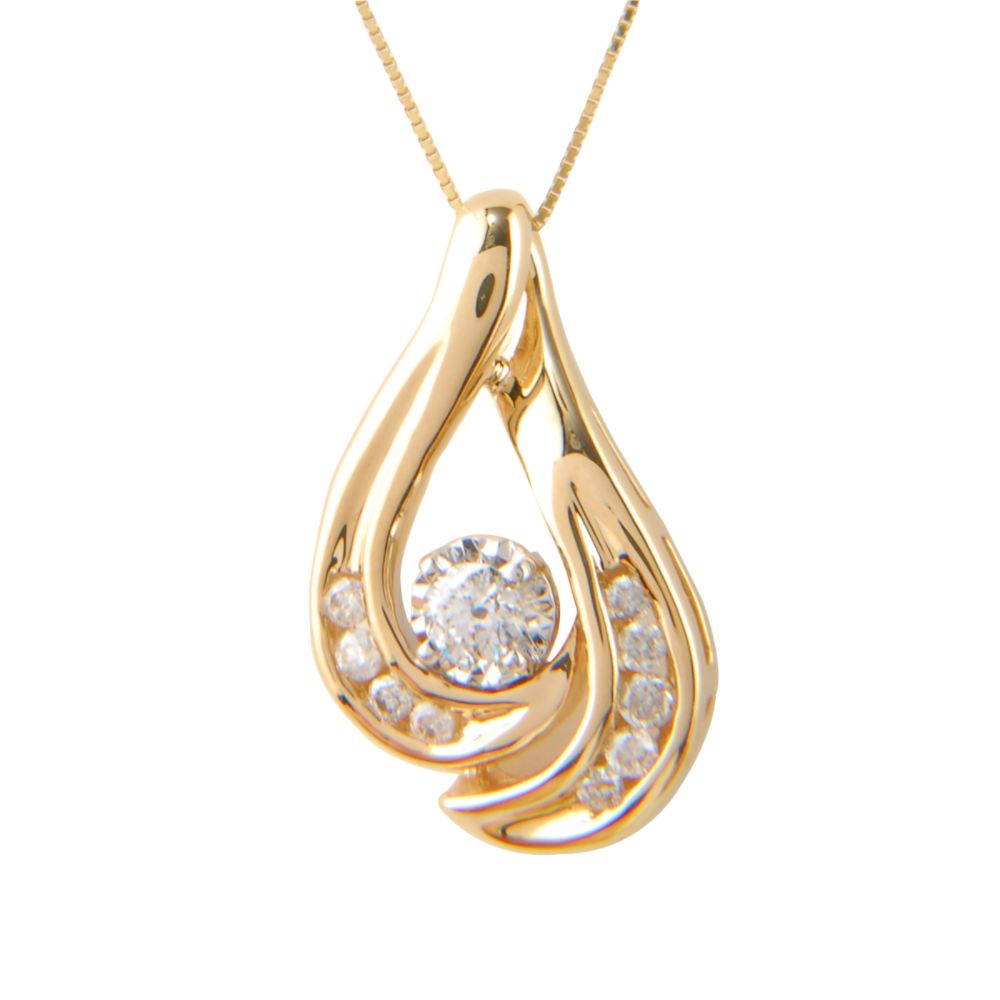 1/3 cttw Diamond Double Swirl Pendant. 10K White and Yellow Gold at Sears.com