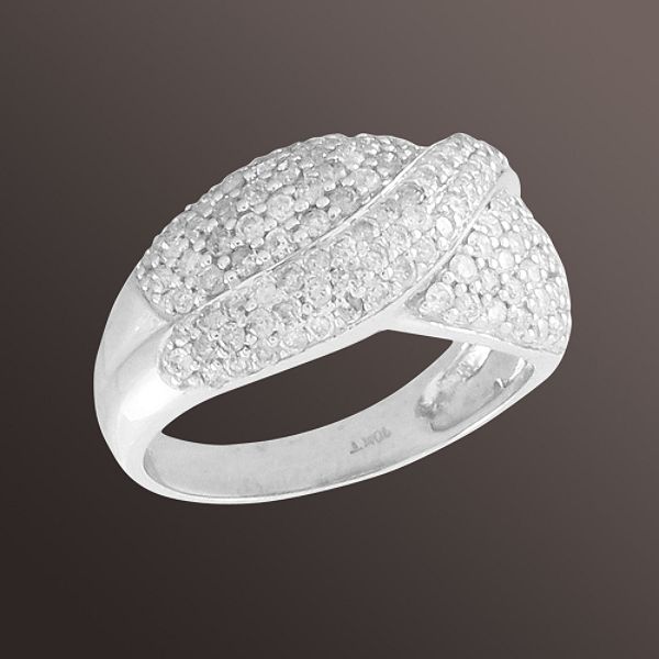 1 Ct. T.w.&4 ; Round Diamond Fashion Ring In 10K White Gold
