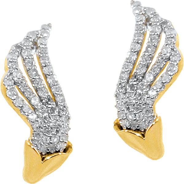 1 Ct. T.w. Round Diamond Earrings In 10K Yellow Gold