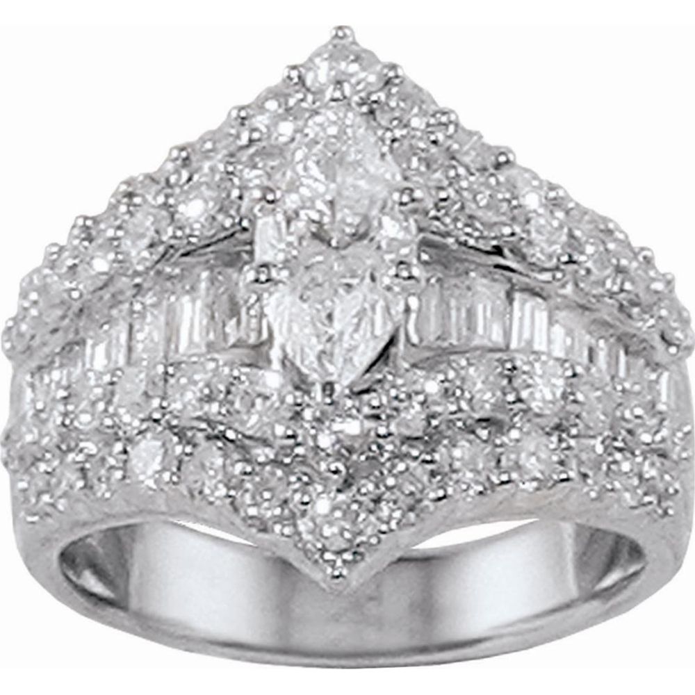 3 cttw Marquise, Baguette & Round Diamond Engagement Ring in 14k WG at Sears.com
