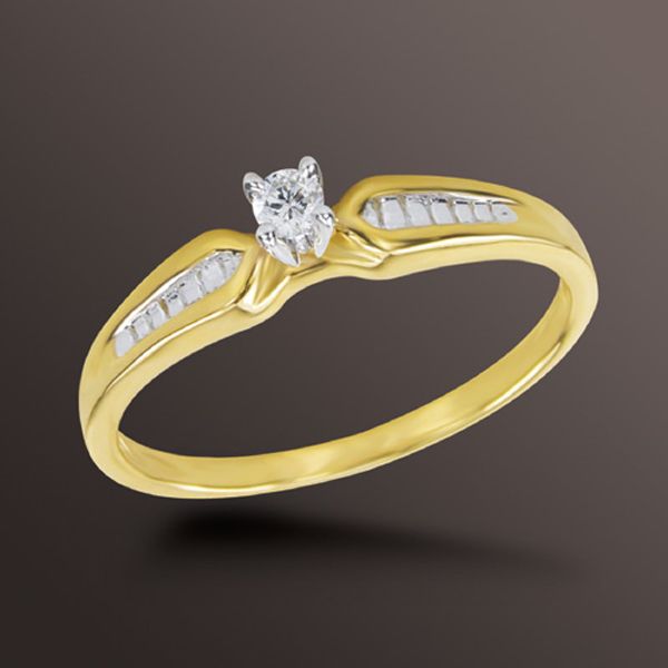 1/20 cttw Diamond Promise Ring in 10K Yellow Gold