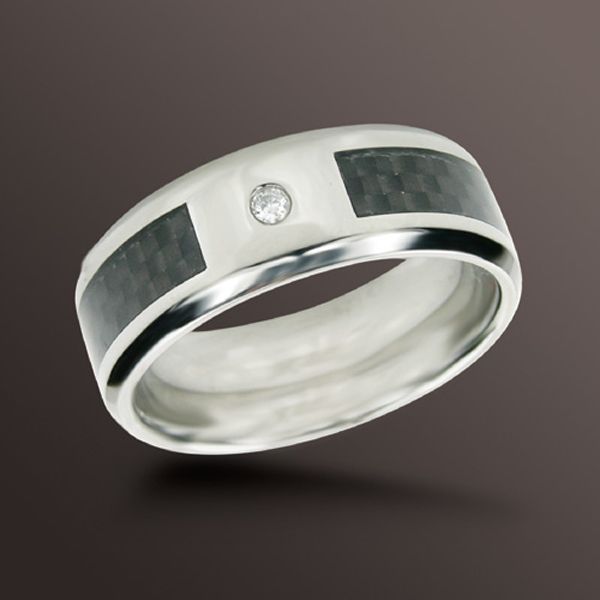 8mm Diamond Accent Wedding Band in Stainless Steel at Kmart.com