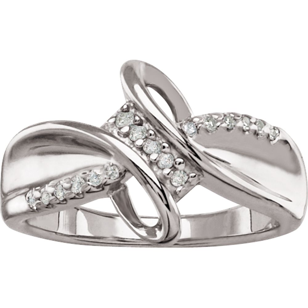 1/10 cttw Diamond Bypass Ring in Sterling Silver