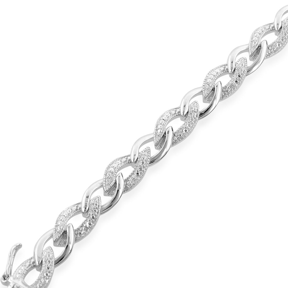 Diamond Accent Braid Bracelet in Sterling Silver at Sears.com