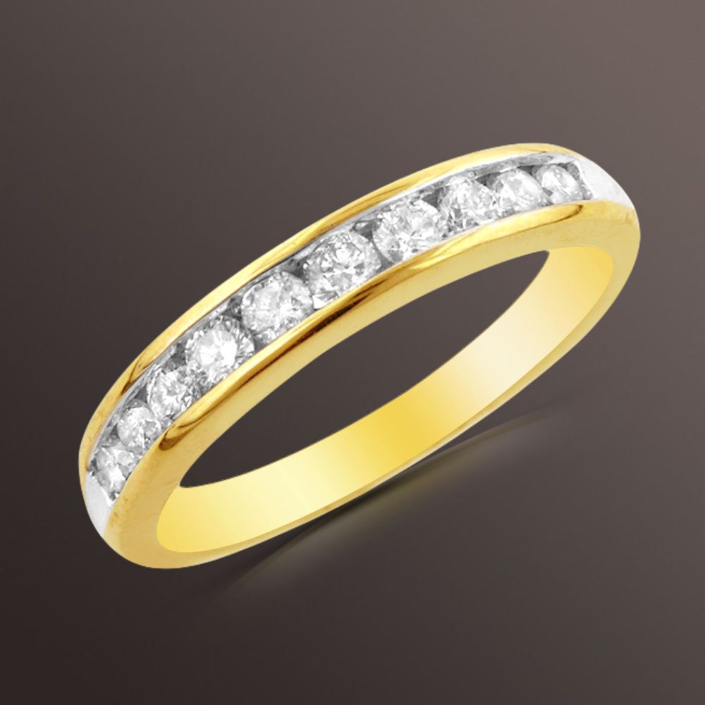 1 cttw Round Diamond Channel Band in 10K Yellow Gold at Sears.com