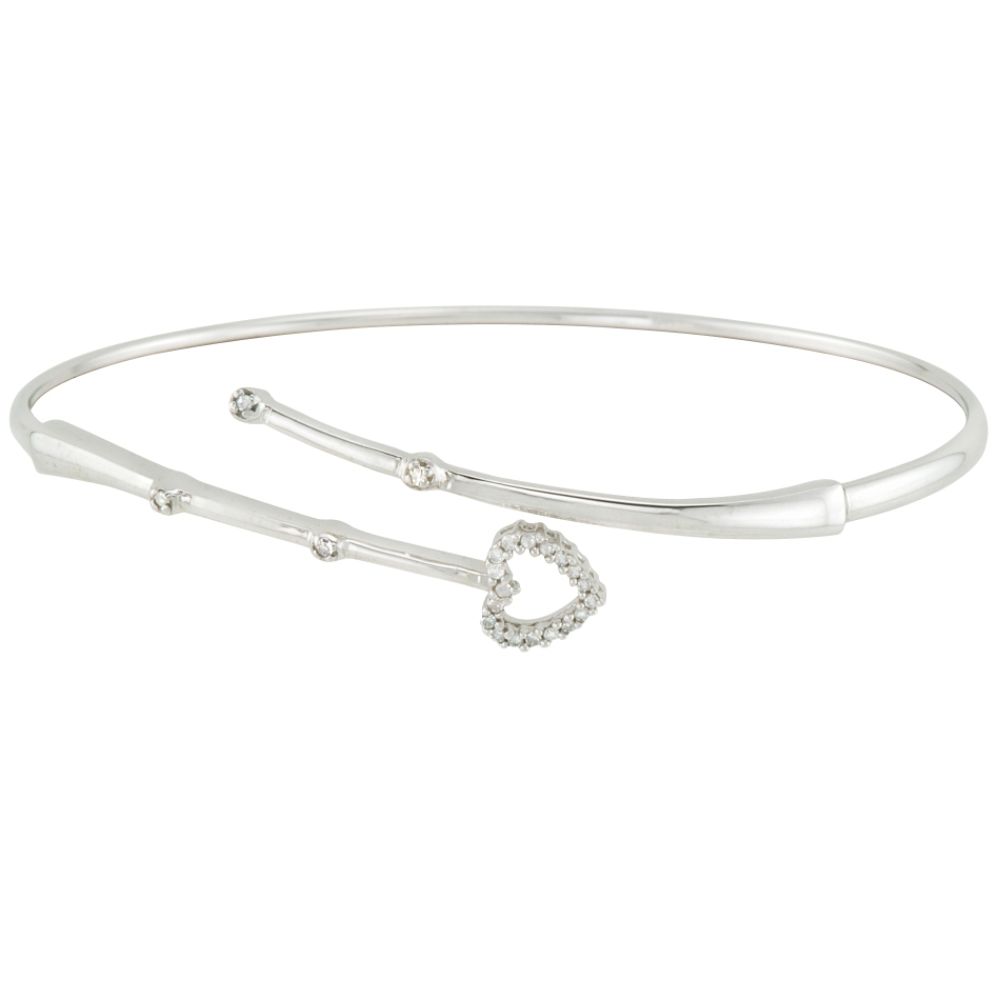 1/10 cttw Diamond Heart Bangle in Sterling Silver at Sears.com