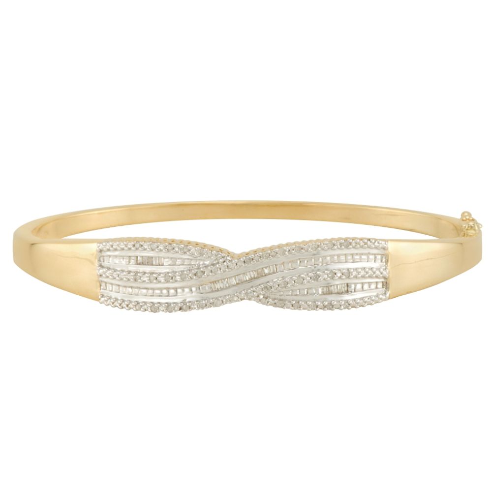 1/3 cttw Diamond Bypass Bangle in 18K Gold