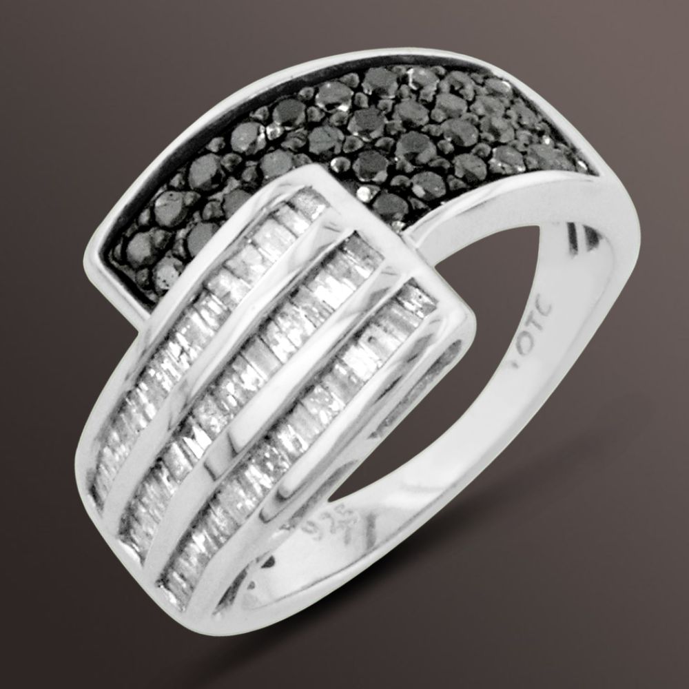 1 cttw Black & White Diamond Ring in Sterling Silver at Sears.com