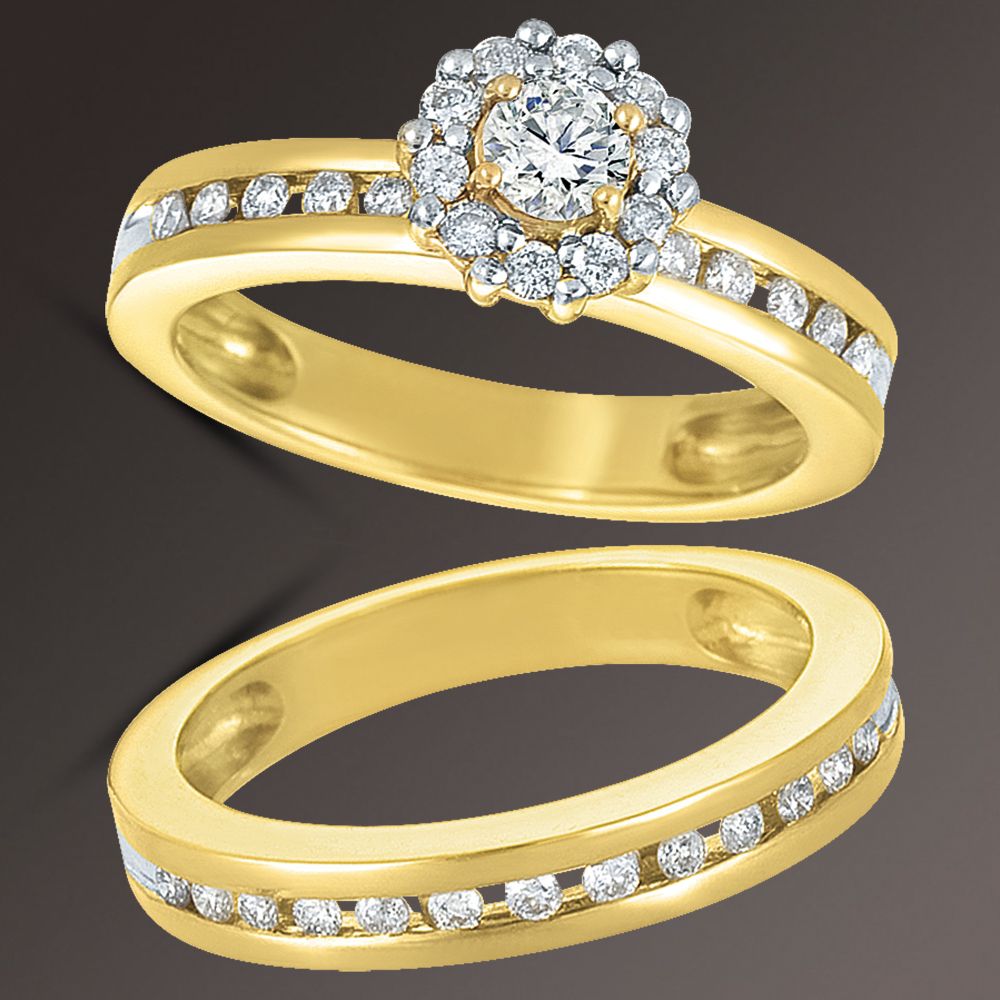 Diamond Bridal Sets on Everlasting Love 3 4 Cttw Diamond Oval Bridal Set In 10k Yellow Gold
