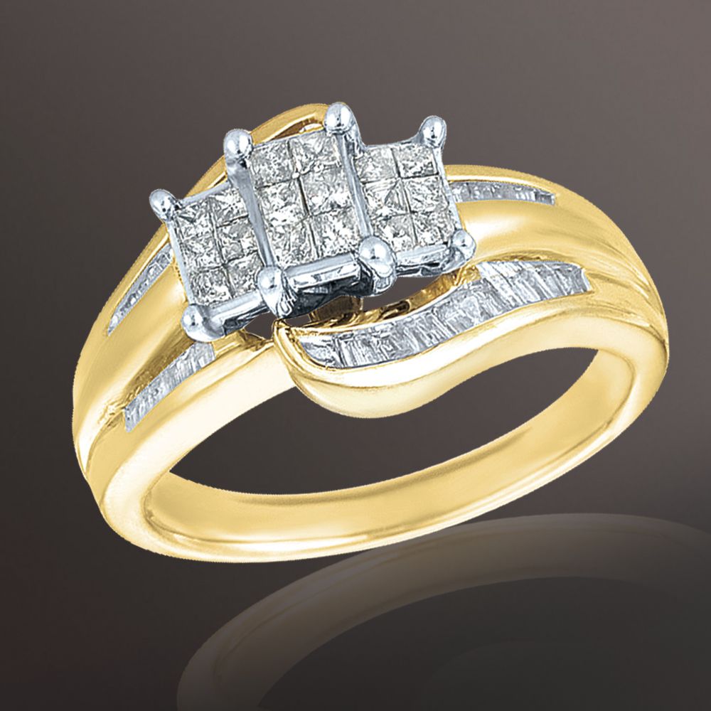 Everlasting Love 1/2 cttw Diamond Swirl Anniversary Ring in 10k Yellow Gold
