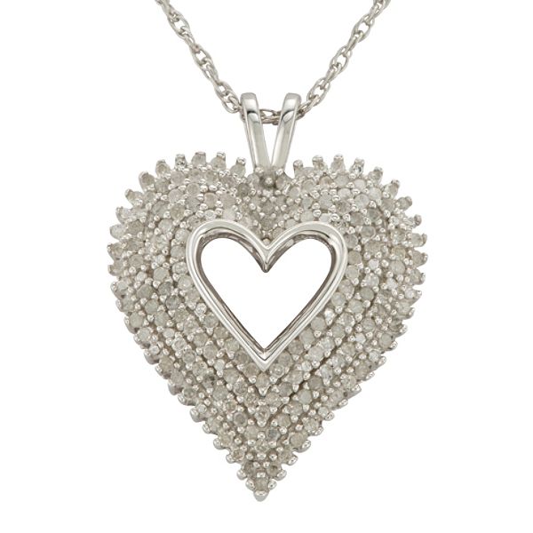 1 Ct. T.w.* Diamond Heart Pendant In Sterling Silver