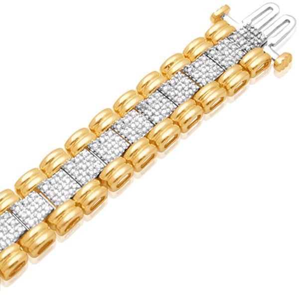 1/2 cttw Diamond Bracelet in 14K Gold Over Sterling Silver