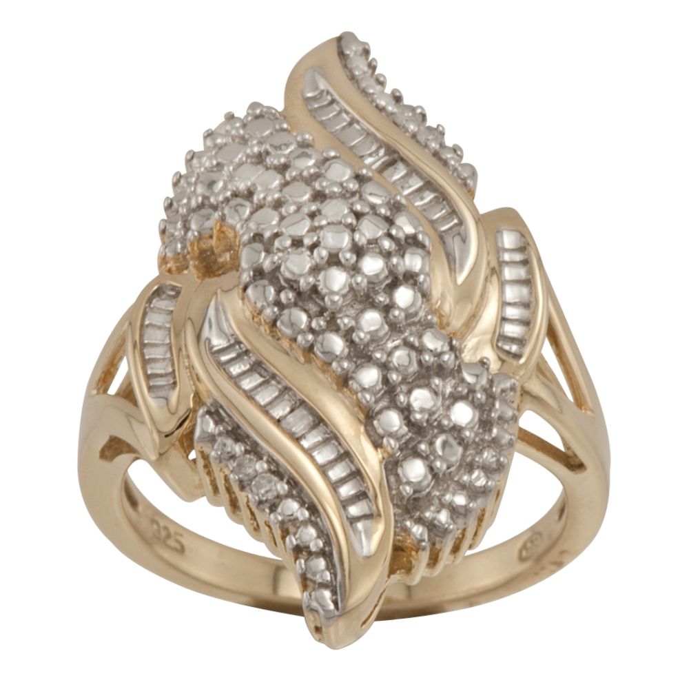 14k Gold Over Sterling Silver Cluster Ring with Diamond Accents at Sears.com