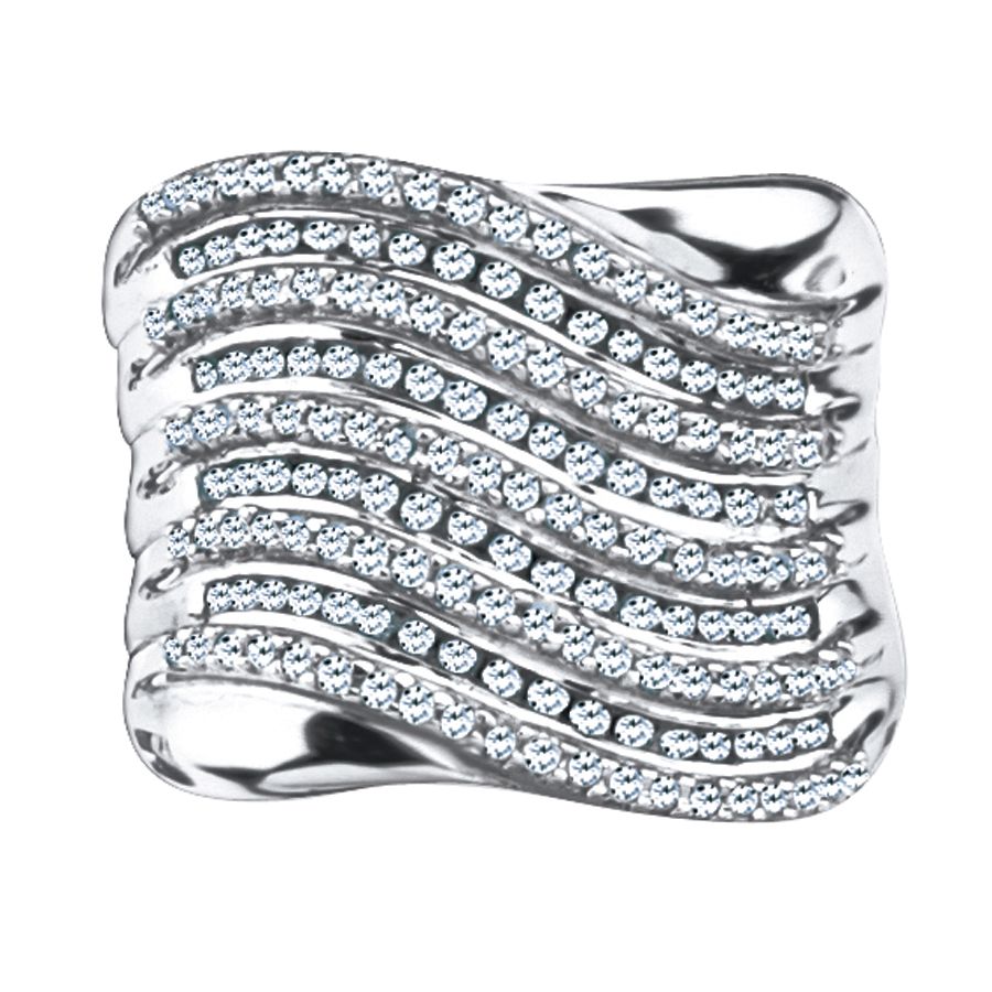 1 CTTW Diamond Wave Ring in Sterling Silver at Sears.com