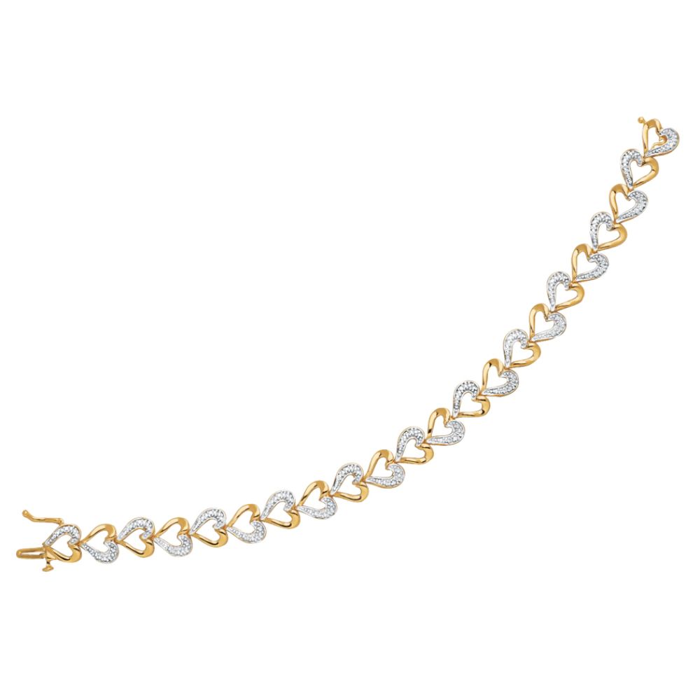 Diamond Accent Heart Bracelet in 14K Gold Over Sterling Silver at Sears.com