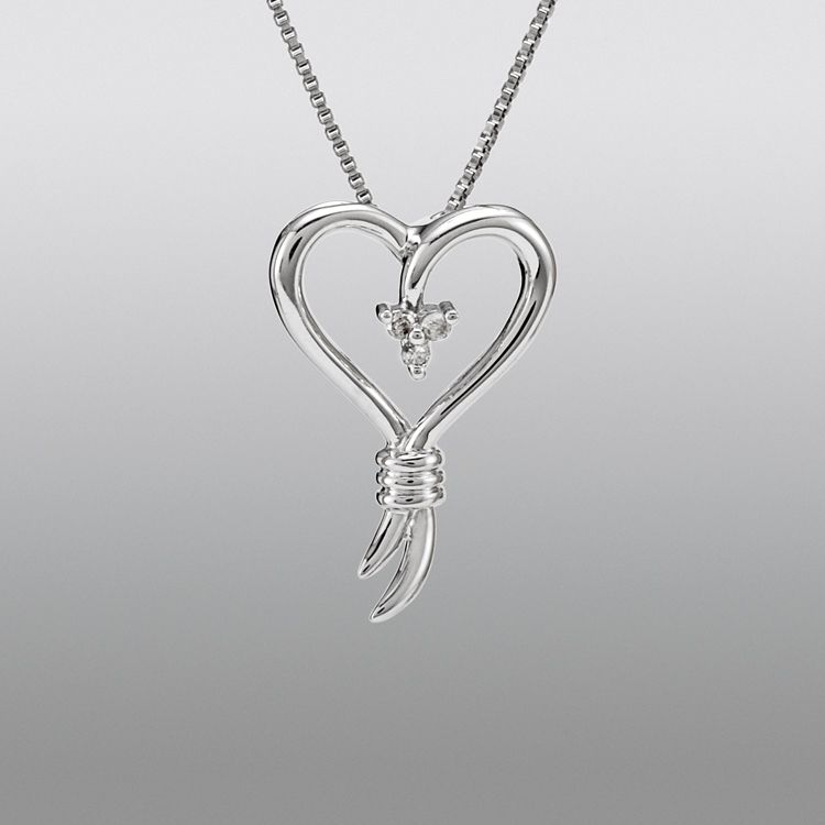 Knots of Love Diamond Accent Sterling Silver 3stn Iconic Heart Pendant at Sears.com
