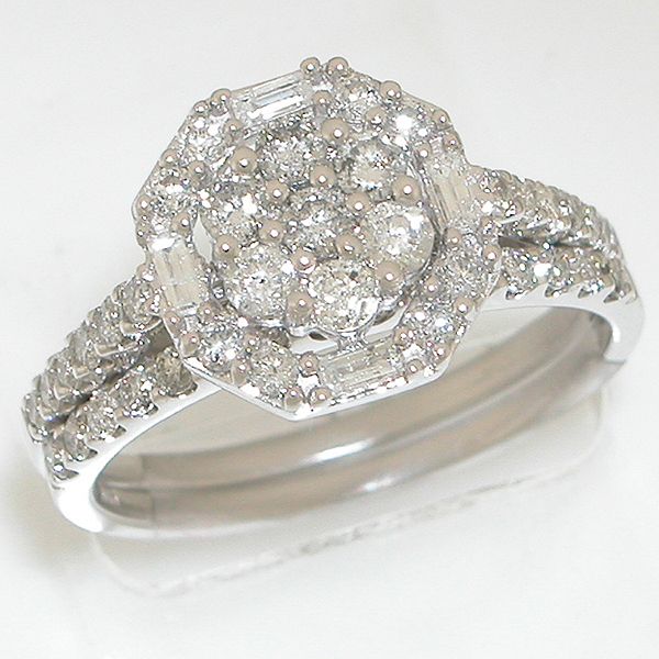 1 Cttw Diamond Bridal Set In 10K Wg