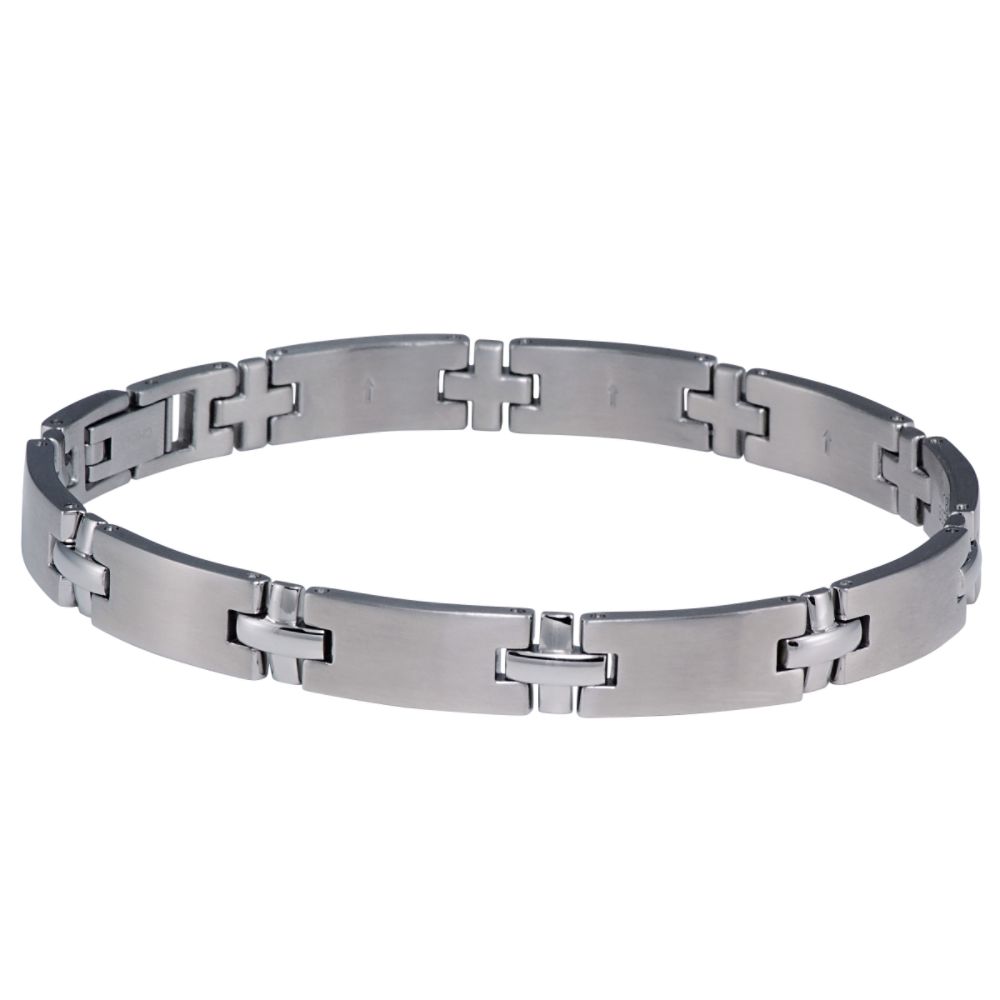 Mens Polished Stainless Steel Bracelet with Matte Finish at Kmart.com
