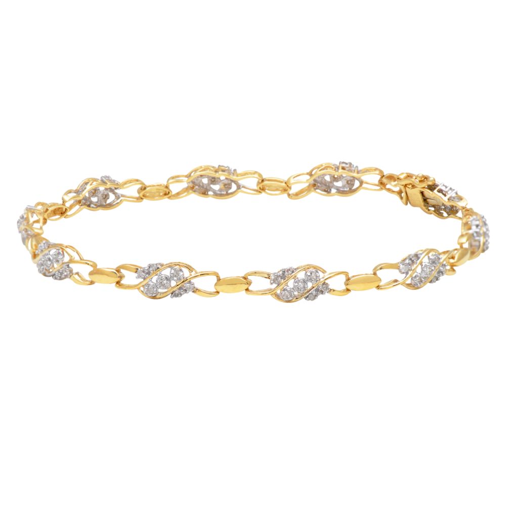 1/3 cttw Diamond Cluster and Link Bracelet. 10K Yellow Gold at Kmart.com