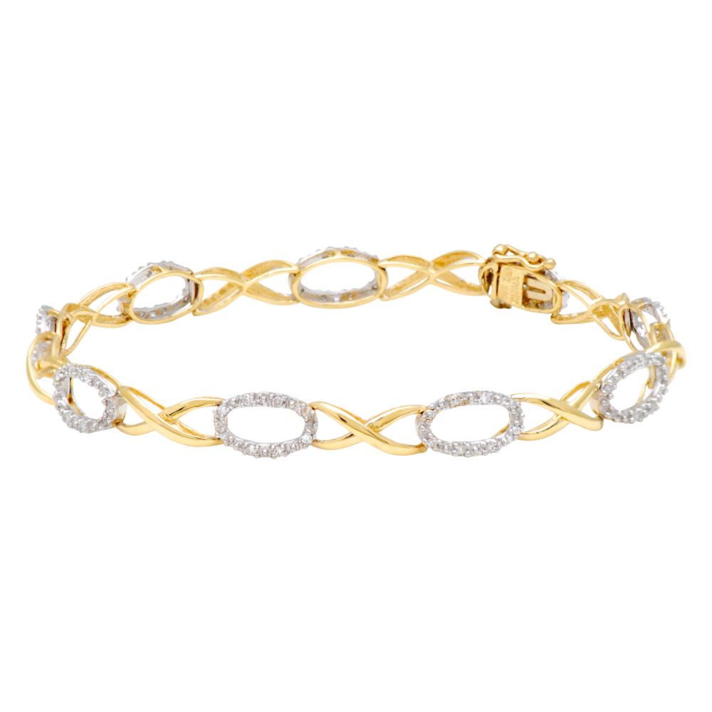 1/3 cttw Diamond Open Link Bracelet. 10K