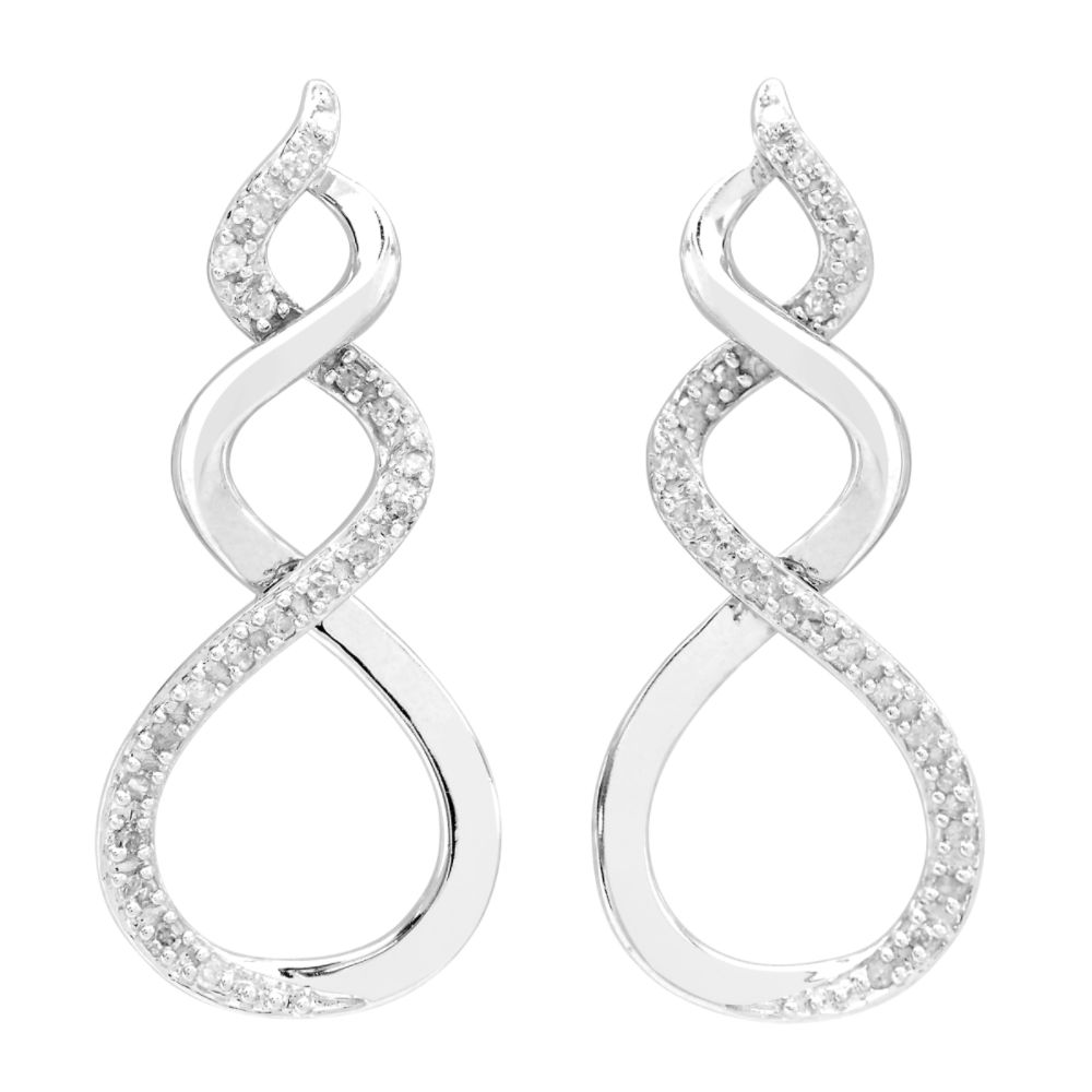 1/4 cttw Diamond Entwined Drop Earrings. 10K