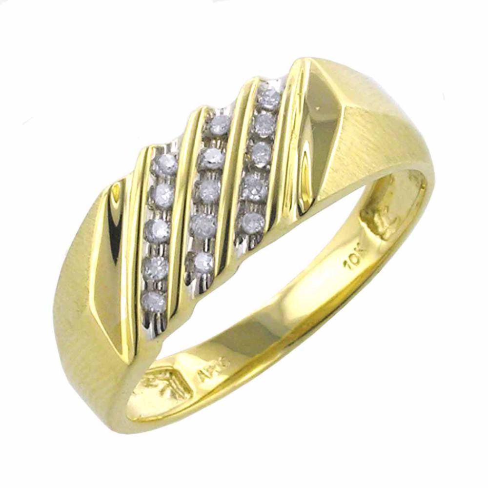 Diamond Men's Ring. 10k Yellow Gold