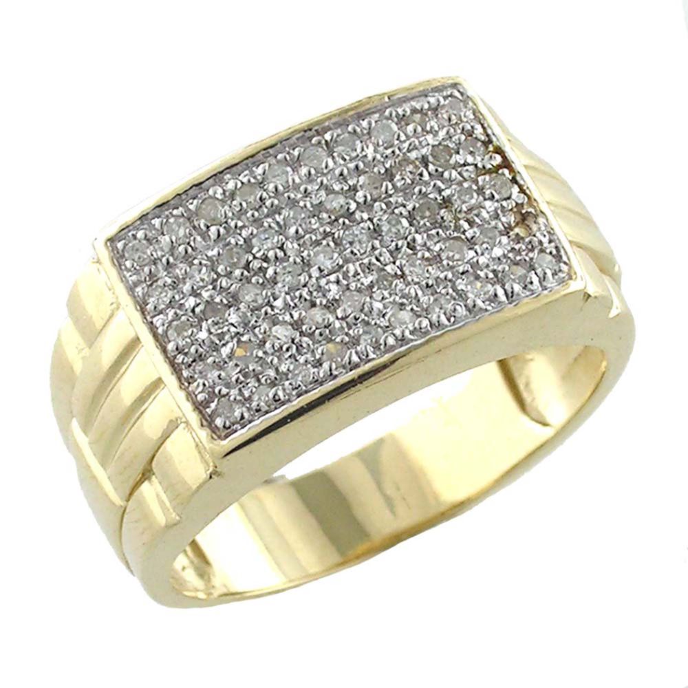 1/4 cttw Diamond Men's Ring. 10k Yellow Gold