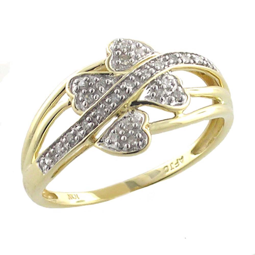 Diamond Accent Ring. 10k Yellow Gold