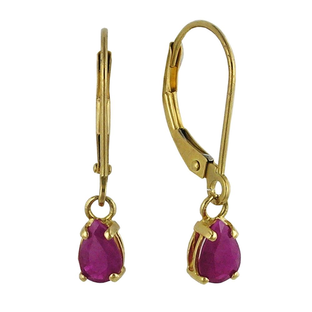 Ruby Pear Shaped Earrings. 14k Yellow Gold at Sears.com