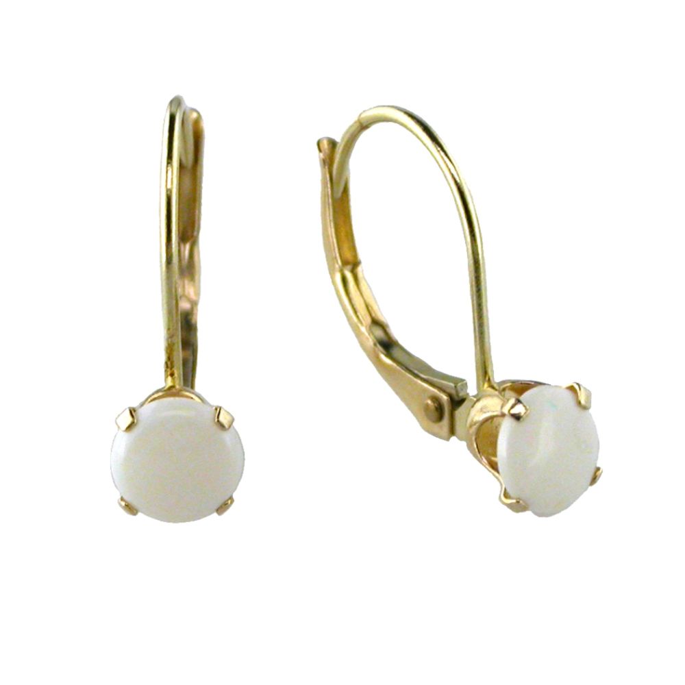 Opal Earrings. 14K Yellow Gold