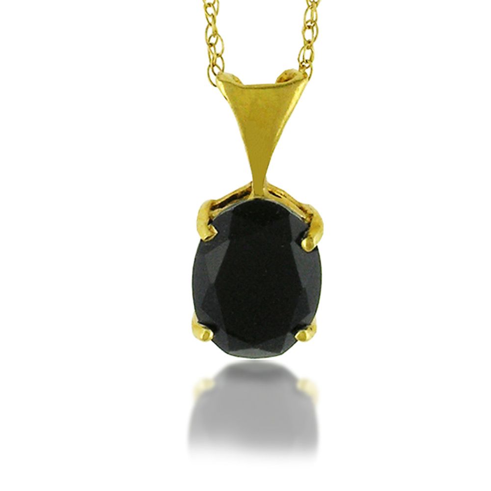 Black Onyx Necklace. 14k Yellow Gold