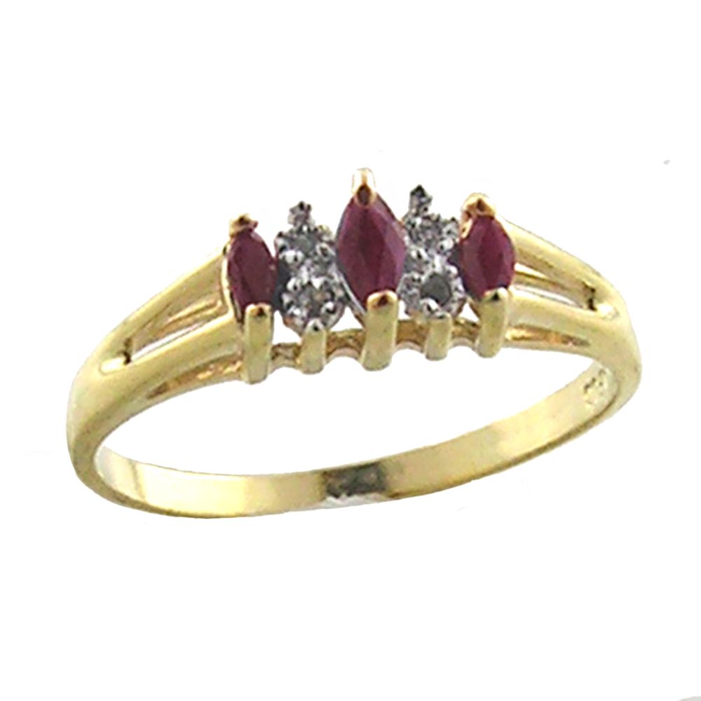Ruby Marquise and Diamond Accent Ring. 10k Yellow Gold at Sears.com