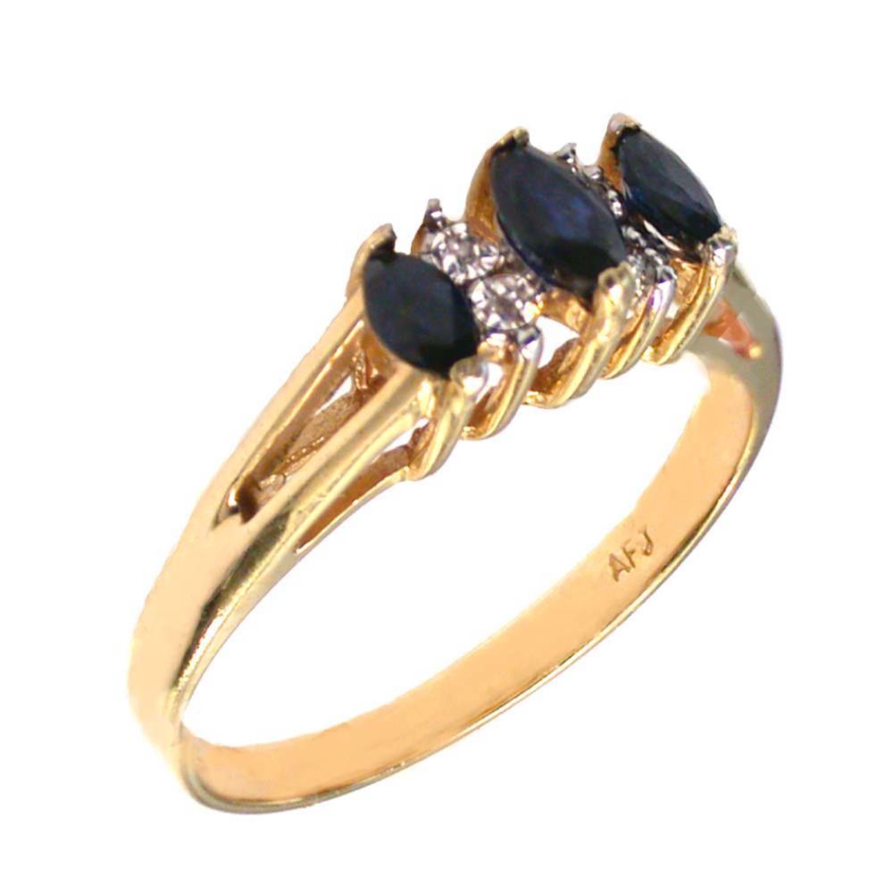 Sapphire Marquise and Diamond Accent Ring. 10k Yellow Gold at Sears.com