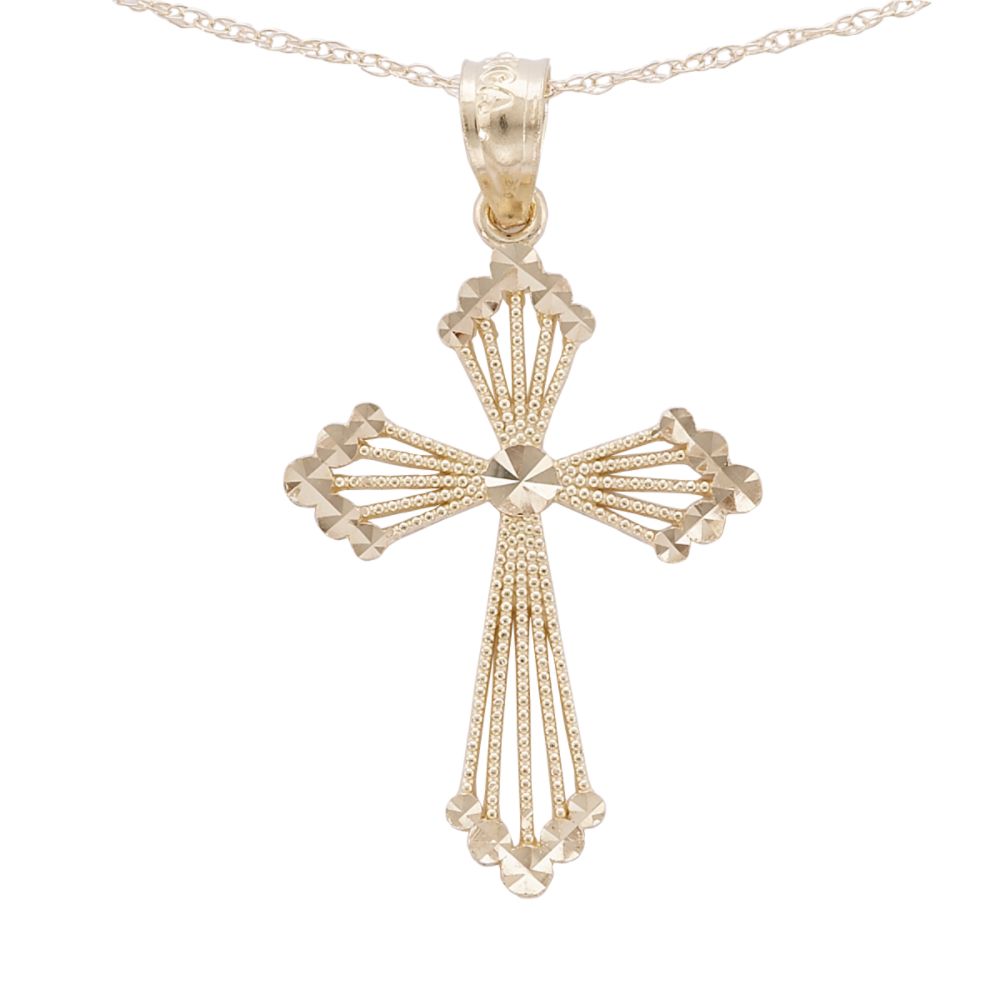 10kt Beaded Cross Pendant with 18" Chain at Sears.com