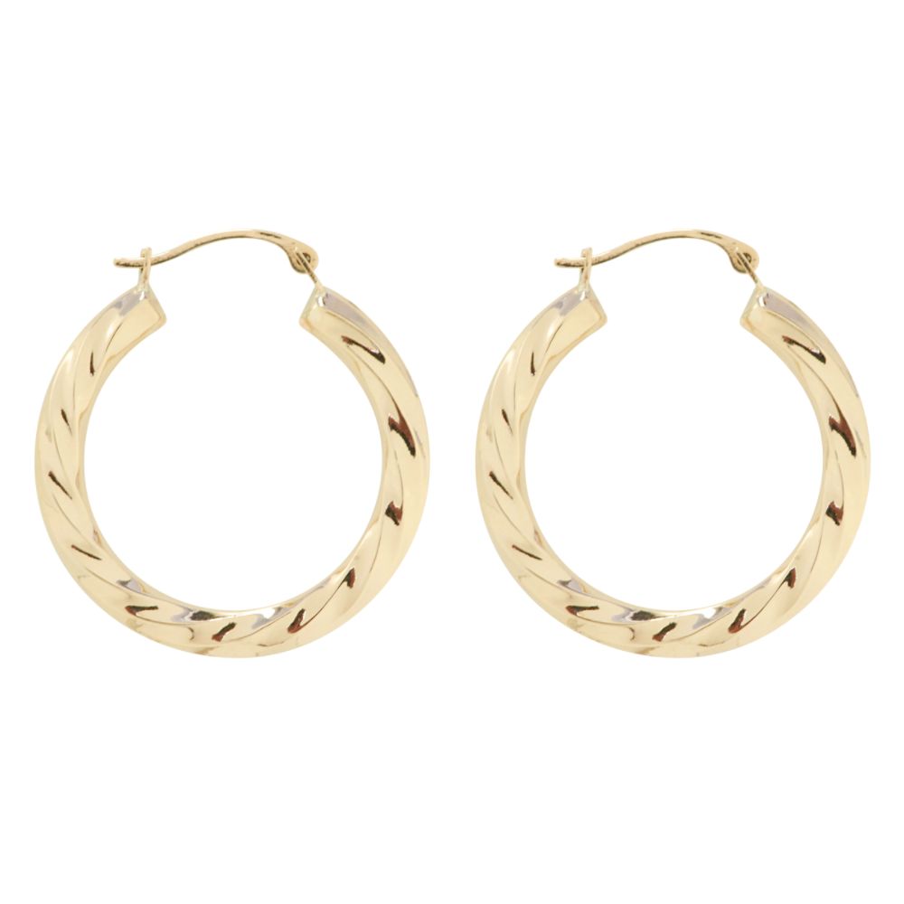 14kt Lrge Fluted Round Hoop at Sears.com