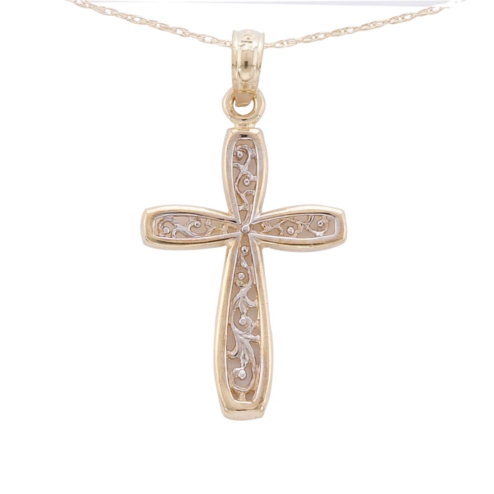 10kt Two Tone Cross Pendant with Chain at Sears.com