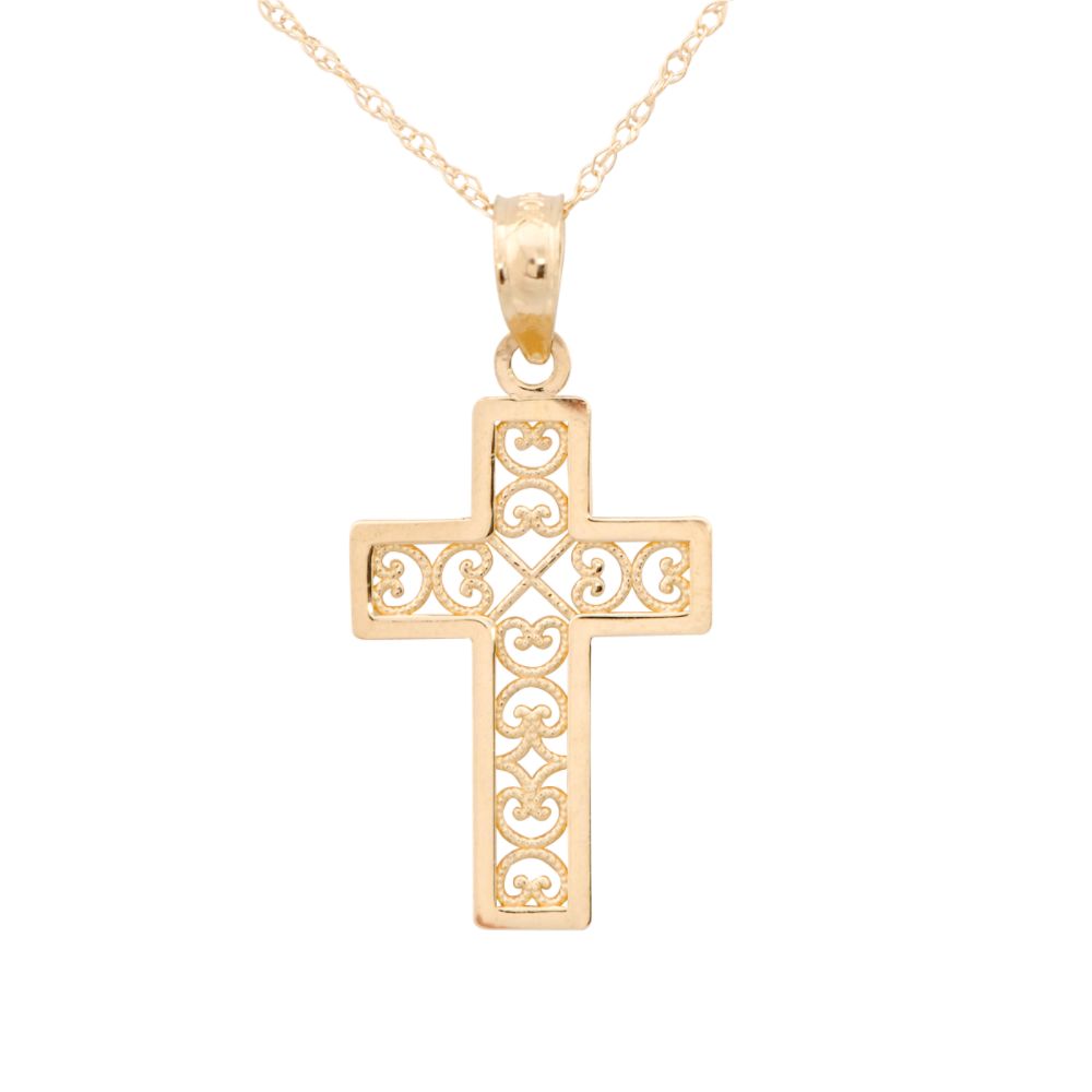 10kt Filigree Cross Pendant with Chain at Sears.com
