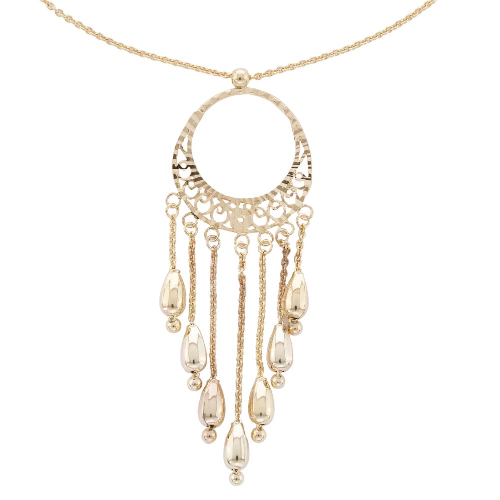 10kt Diamond Cut Filigree Pendant with Bead