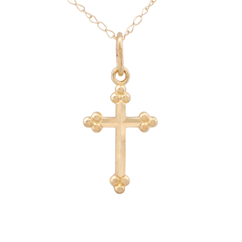 10kt Diamond Cut Cross Pendant with 15" Chain at Sears.com