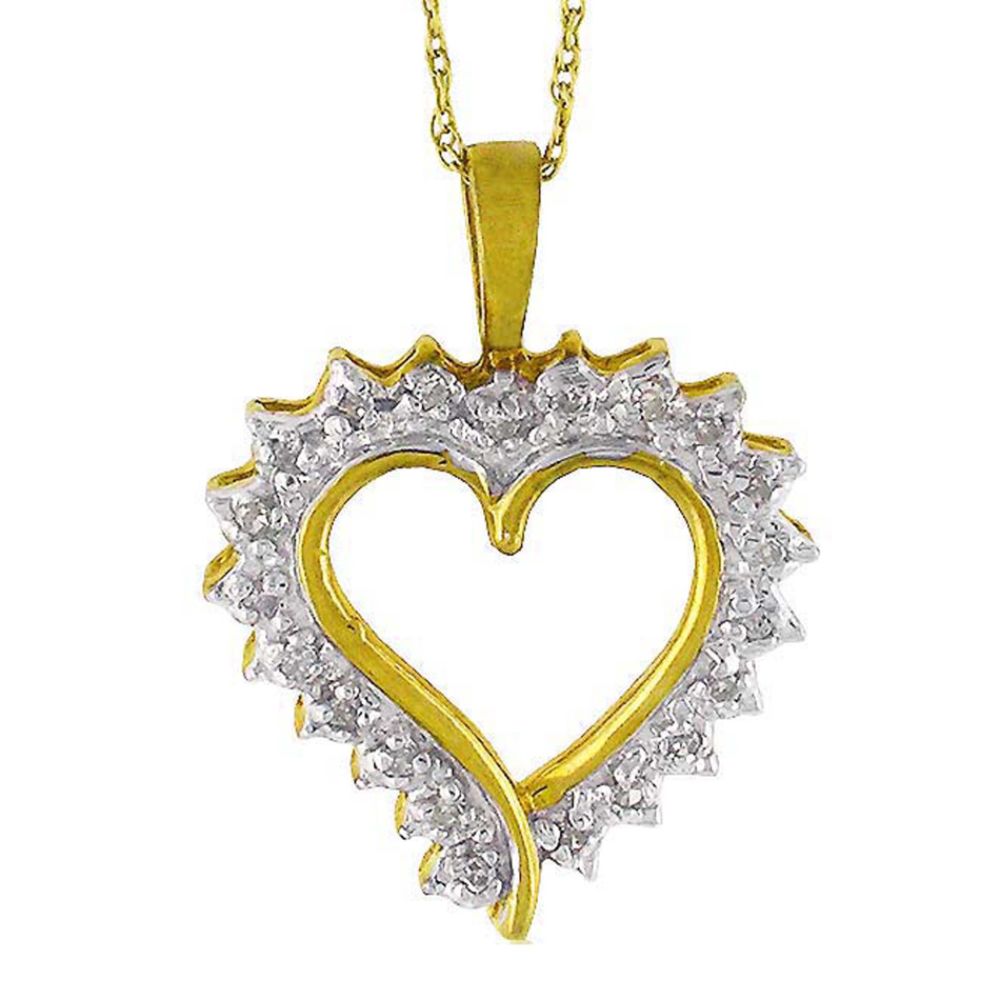10K Yellow Gold .10 cttw Diamond Heart