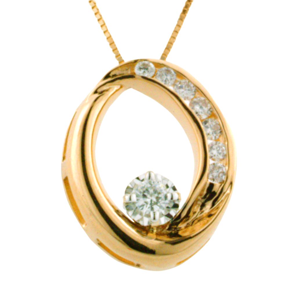1/4 cttw Diamond Circle Pendant. 14K White and Yellow Gold at Sears.com